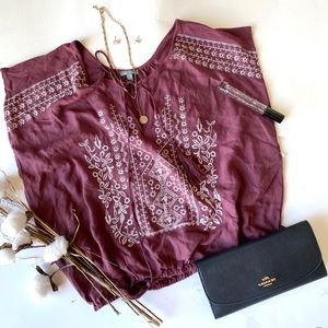 Maroon tribal blouse